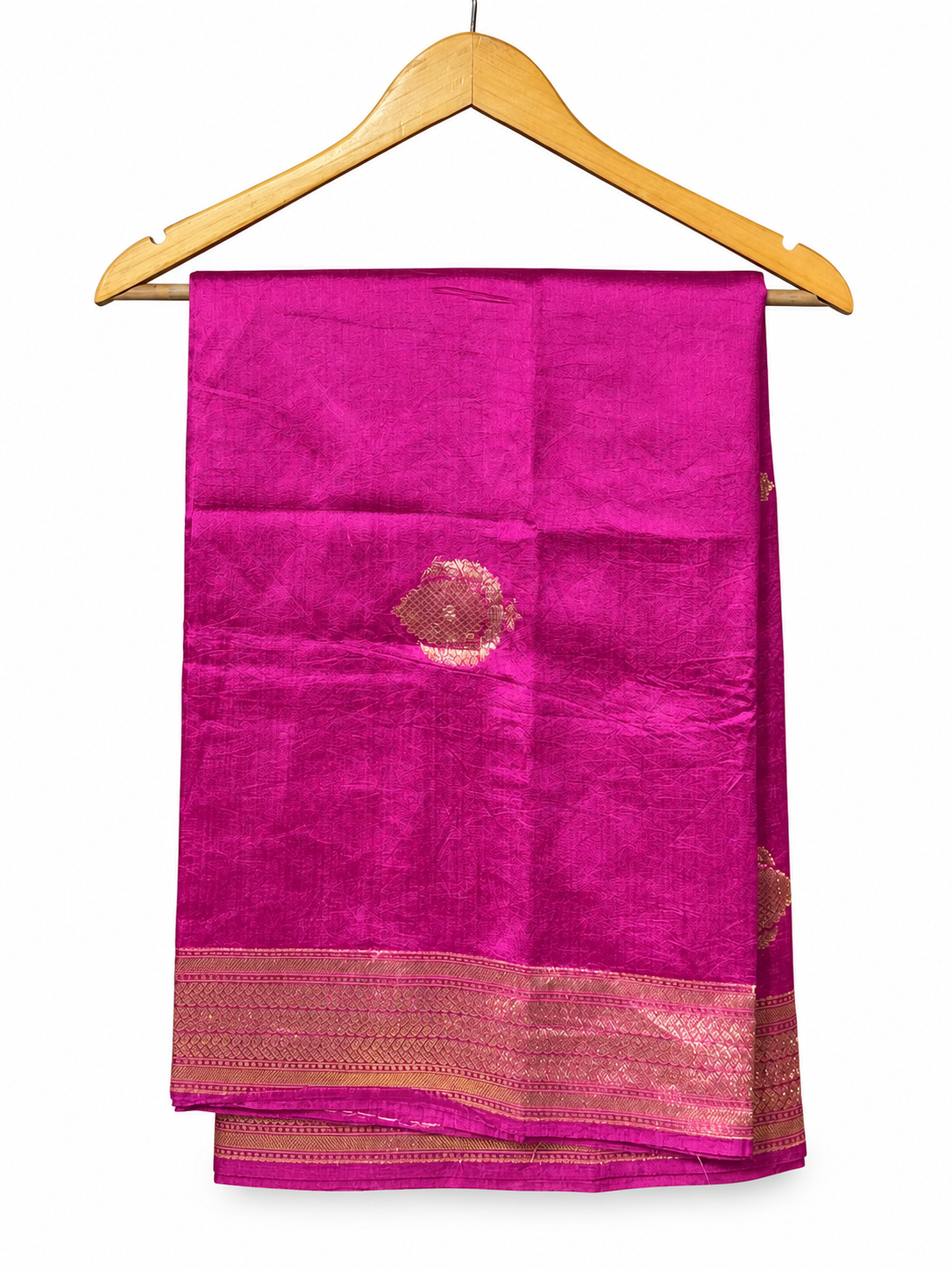 Magenta Silk Dupatta by Aurunii, product AU-FR-005 on a white background