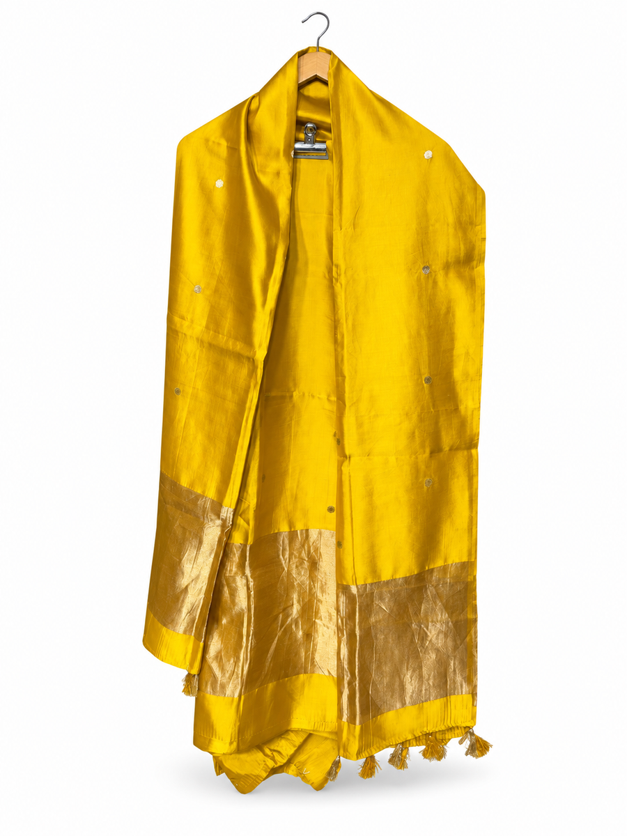 Yellow Silk with Polka Motifs