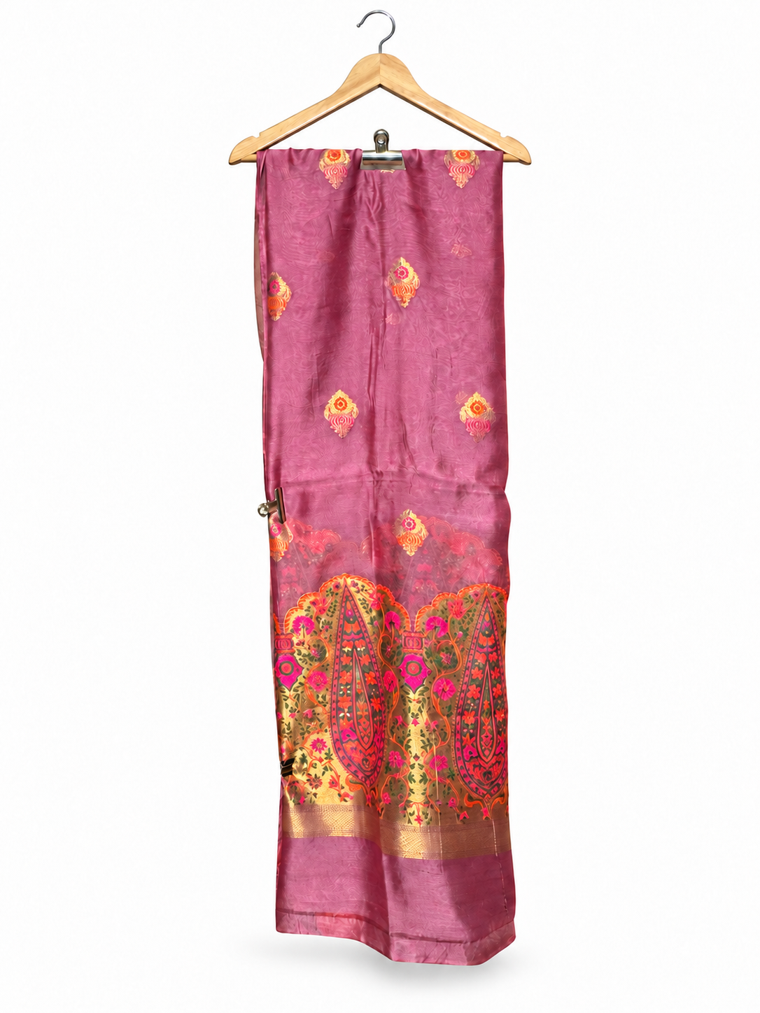 Pink Organza with Booti Motifs and Organza Dupatta by Aurunii, product AU-VT-012 on a white background