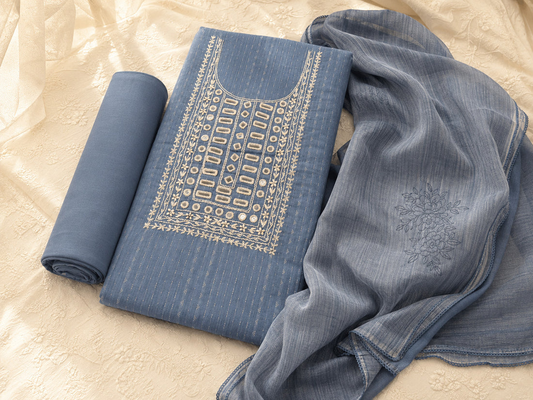 Dusty Blue Suit - Unstitched