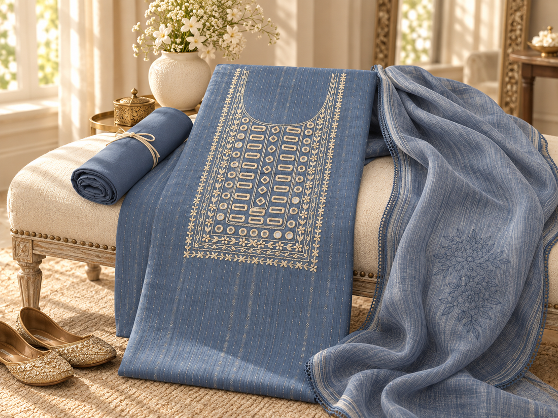 Dusty Blue Suit - Unstitched