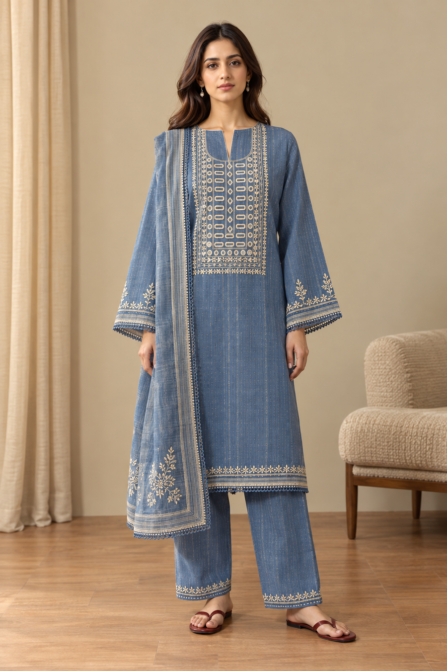 Dusty Blue Suit - Unstitched