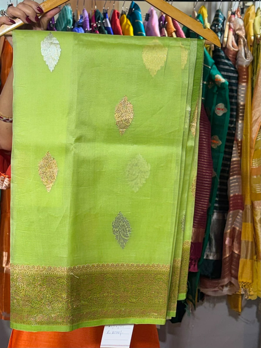 Ombre Green Kora Saree by Aurunii, product AU-FR-011 original product photograph