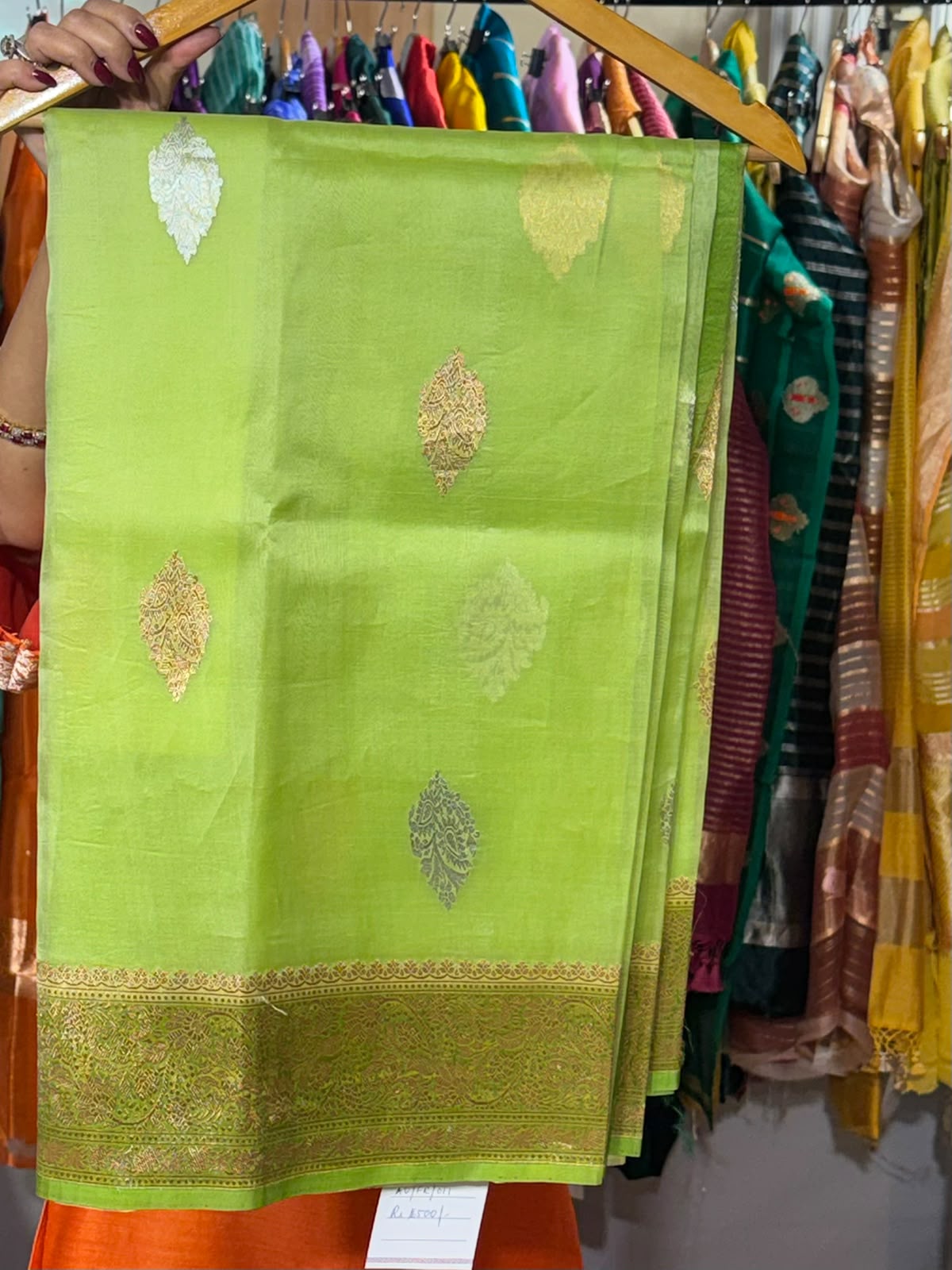 Ombre Green Kora Saree by Aurunii, product AU-FR-011 original product photograph