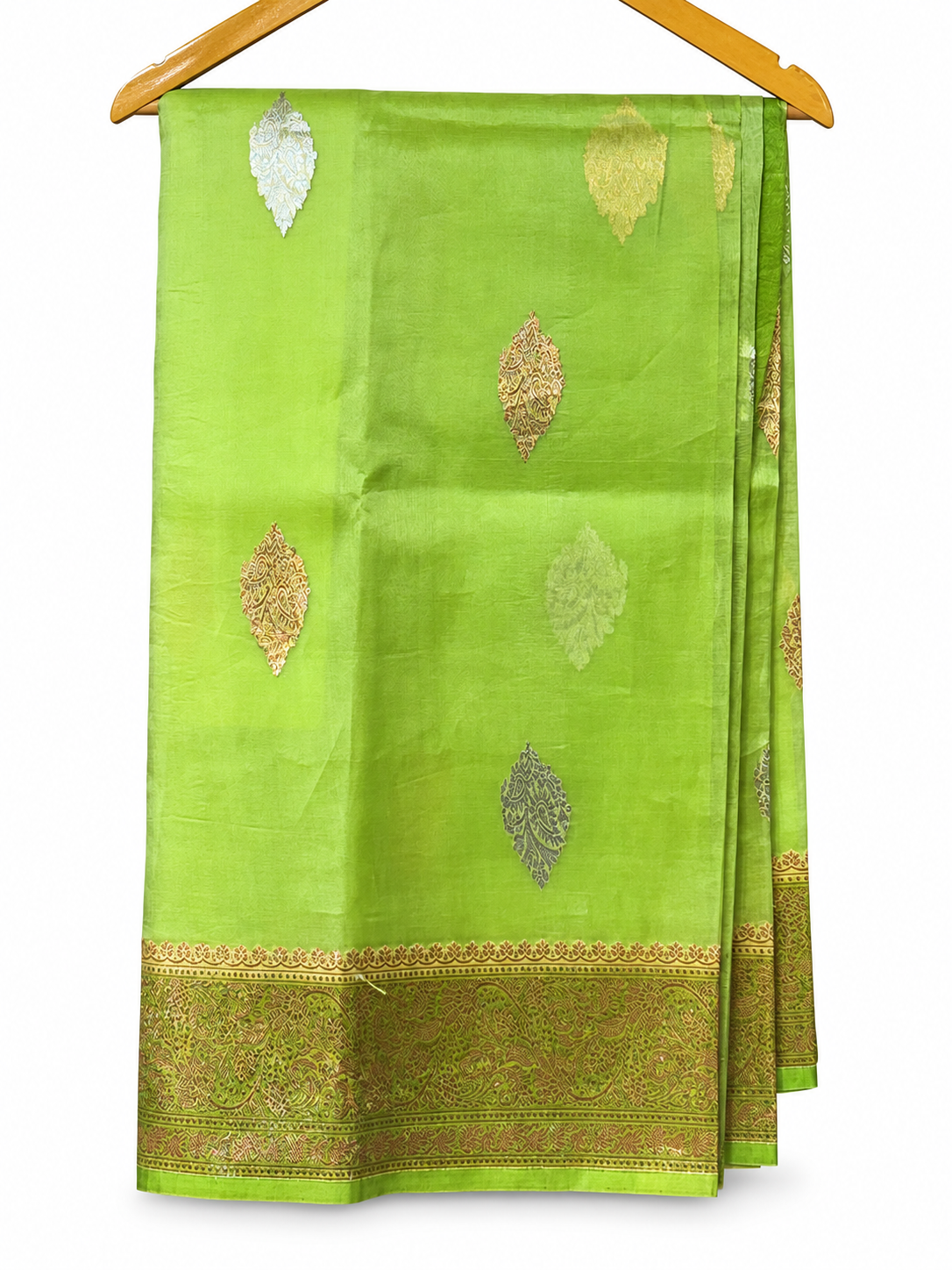 Ombre Green Kora Saree by Aurunii, product AU-FR-011 on a white background