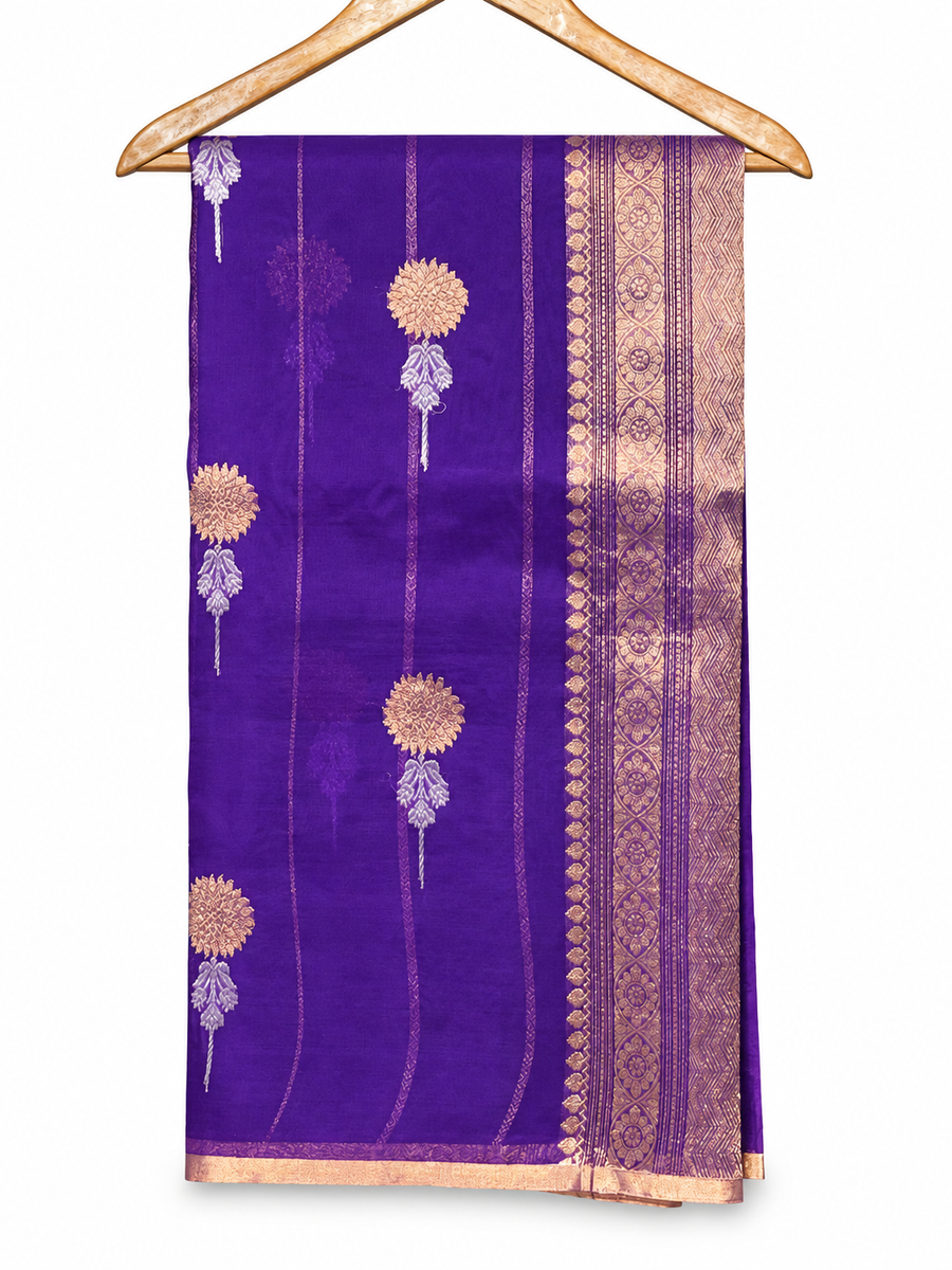 Purple Kora Organza Saree