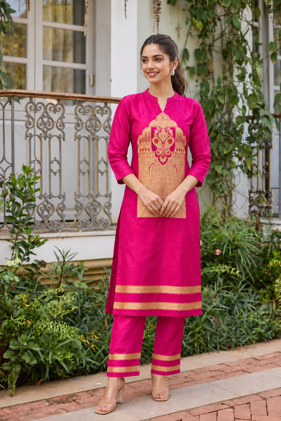 Magenta Silk Co-ord Set
