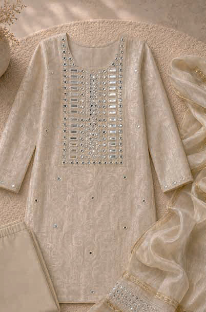 Ivory with Golden Suit - Unstitched